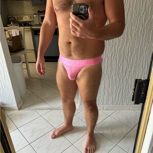 L neon pink men’s jockstrap jockmail jock brand new no tags